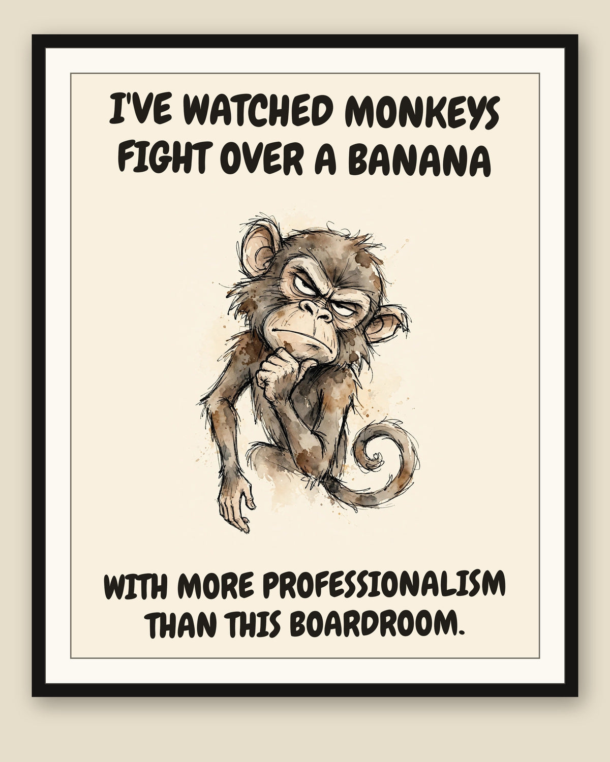 The same print shown framed with a cream mat — frame for display only, not included
