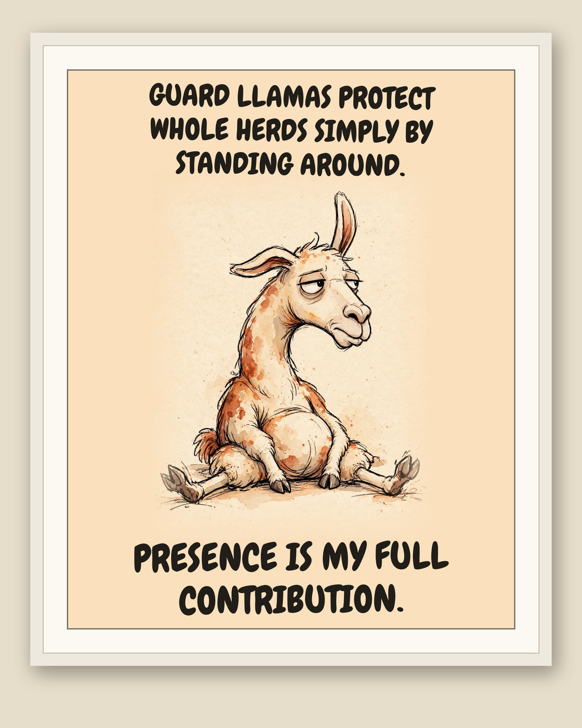 The same print shown framed with a cream mat — frame for display only, not included