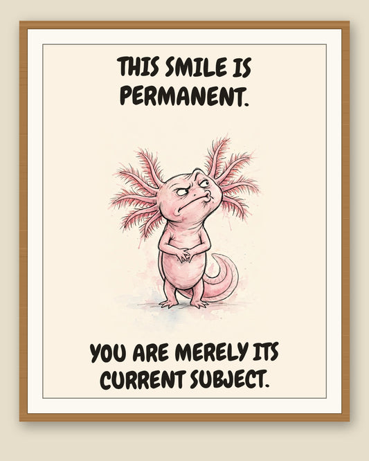 The same print shown framed with a cream mat — frame for display only, not included