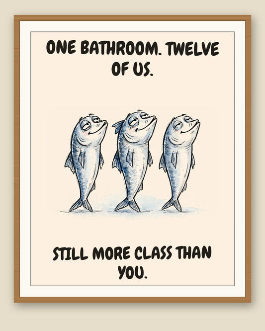 The same print shown framed with a cream mat — frame for display only, not included