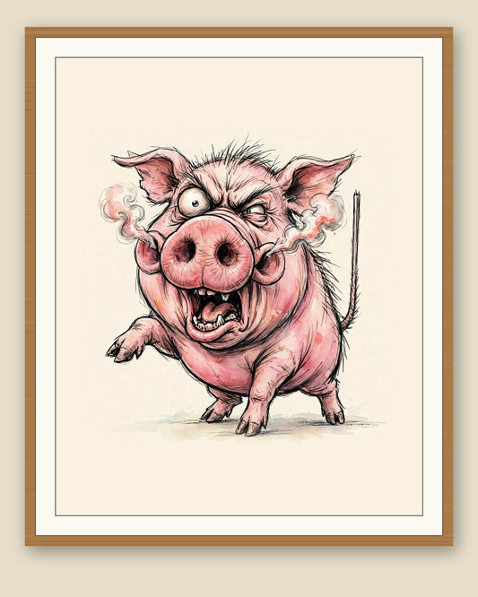 The same wordless print shown framed with a cream mat — frame for display only, not included