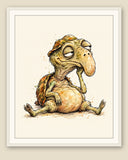 The same wordless print shown framed with a cream mat — frame for display only, not included