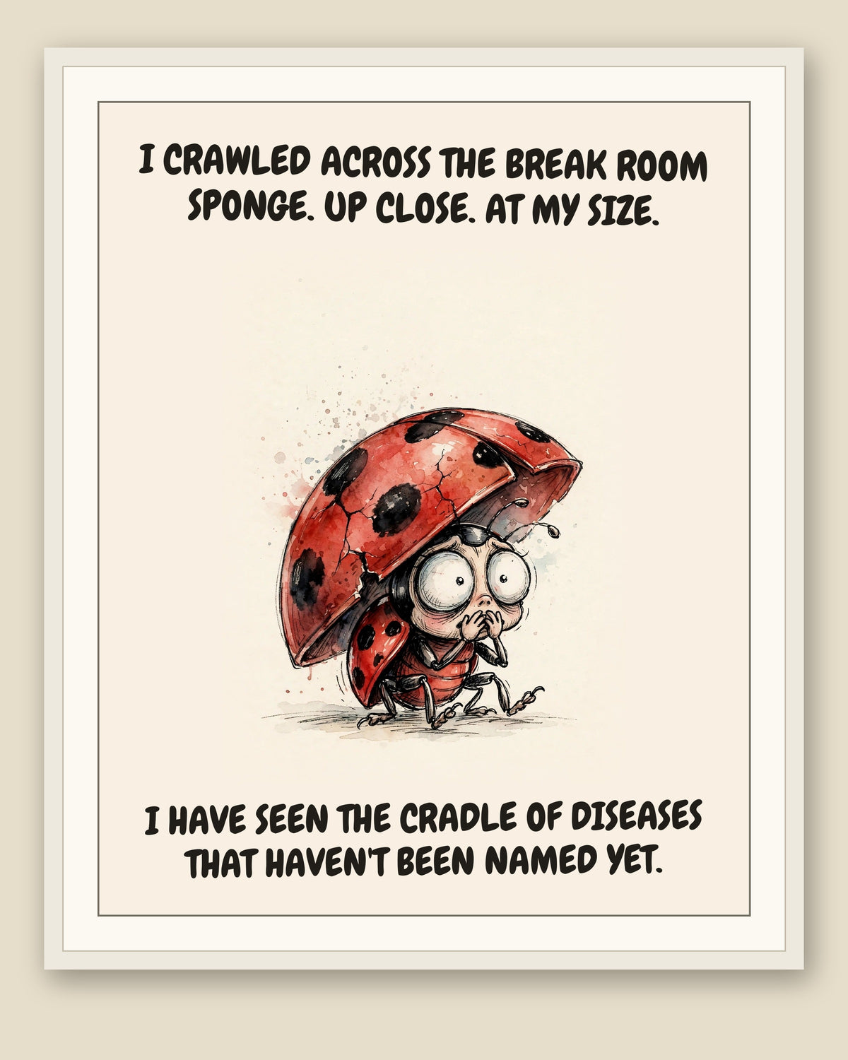The same print shown framed with a cream mat — frame for display only, not included