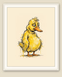 The same wordless print shown framed with a cream mat — frame for display only, not included