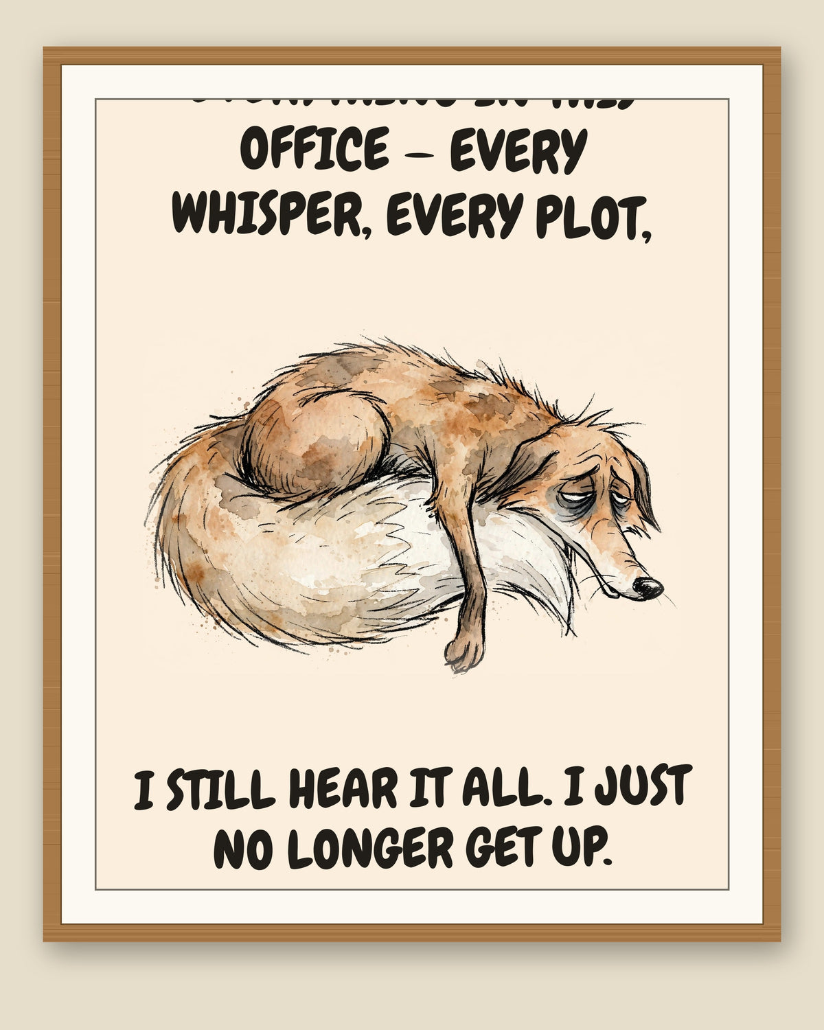 The same print shown framed with a cream mat — frame for display only, not included