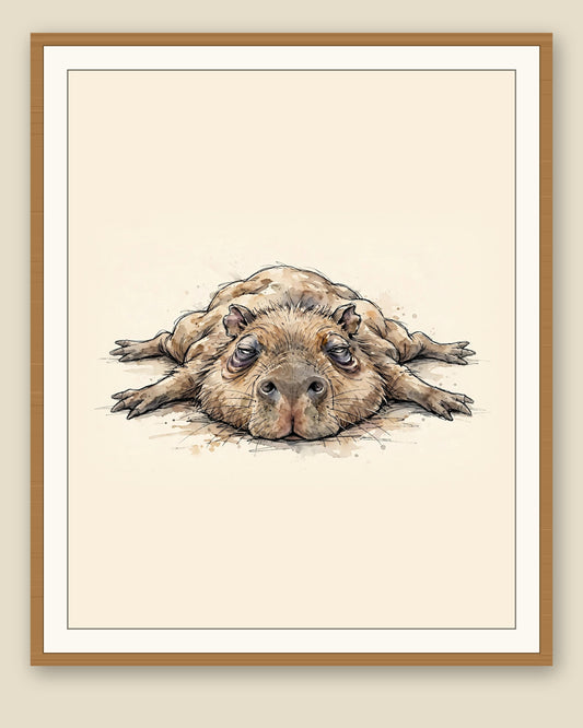 The same wordless print shown framed with a cream mat — frame for display only, not included
