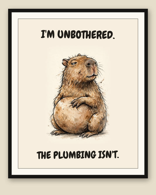 The same print shown framed with a cream mat — frame for display only, not included