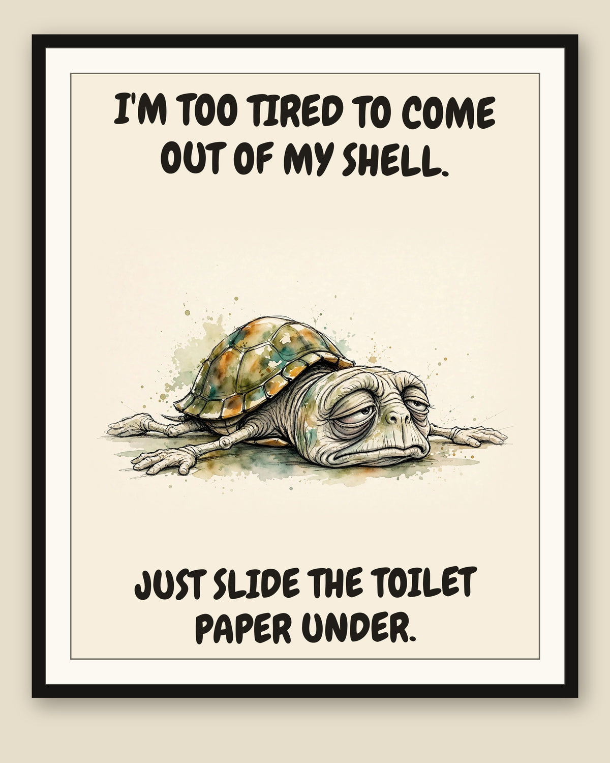 The same print shown framed with a cream mat — frame for display only, not included