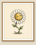 The same wordless print shown framed with a cream mat — frame for display only, not included