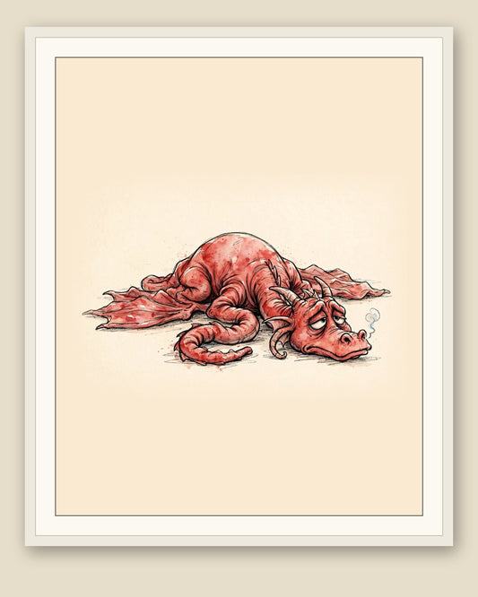 The same wordless print shown framed with a cream mat — frame for display only, not included