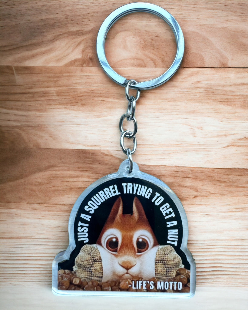 Funny Acrylic Keychains | Accessory Handmade Gift For Her  | Personalized Charm | Unique Squirrel | Bitch Be Gone For Mum | House Nuts Eat
