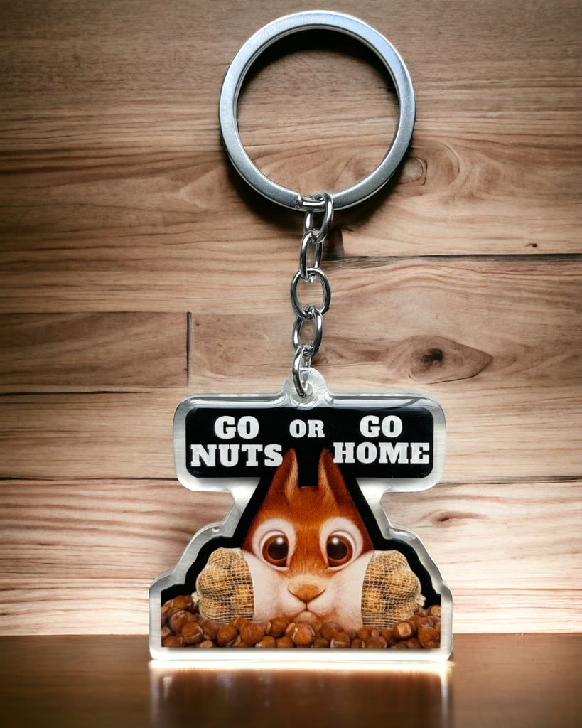 Funny Acrylic Keychains | Accessory Handmade Gift For Her  | Personalized Charm | Unique Squirrel | Bitch Be Gone For Mum | House Nuts Eat