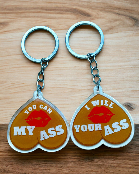 Kiss my ass acrylic keychain