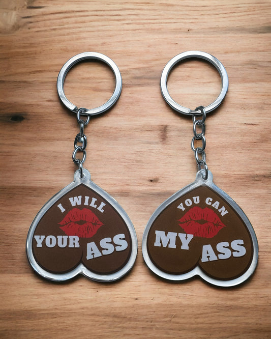 African American kiss my ass acrylic keychain