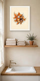 The same wordless print shown hanging on a wall — frame for display only, not included