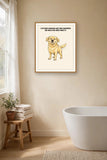 Lifestyle display mockup — frame not included. Smug Labrador Retriever art print.