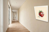 The same wordless print shown hanging on a wall — frame for display only, not included
