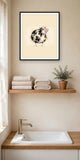 The same wordless print shown hanging on a wall — frame for display only, not included