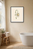 The same wordless print shown hanging on a wall — frame for display only, not included