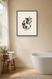 The same wordless print shown hanging on a wall — frame for display only, not included