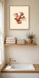 The same wordless print shown hanging on a wall — frame for display only, not included