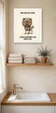 Lifestyle display mockup — frame not included. Horrified Pomeranian art print.