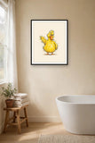 The same wordless print shown hanging on a wall — frame for display only, not included