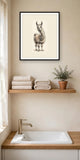 The same wordless print shown hanging on a wall — frame for display only, not included