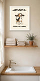 Lifestyle display mockup — frame not included. Furious Beagle art print.