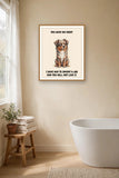 Lifestyle display mockup — frame not included. Judgmental Australian Shepherd art print.