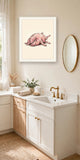The same wordless print shown hanging on a wall — frame for display only, not included
