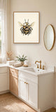 The same wordless print shown hanging on a wall — frame for display only, not included