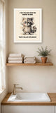 Lifestyle display mockup — frame not included. Gemini Raccoon zodiac art print.