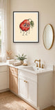 The same wordless print shown hanging on a wall — frame for display only, not included
