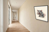 The same wordless print shown hanging on a wall — frame for display only, not included