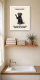 Lifestyle display mockup — frame not included. Horrified Labrador Retriever art print.