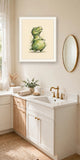 The same wordless print shown hanging on a wall — frame for display only, not included