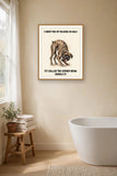 Lifestyle display mockup — frame not included. Unbothered — The Kidney Bean Boxer art print.