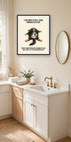 Lifestyle display mockup — frame not included. Exhausted Bernese Mountain Dog art print.
