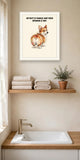 Lifestyle display mockup — frame not included. Smug — The Famous Rear Pembroke Welsh Corgi art print.