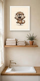 The same wordless print shown hanging on a wall — frame for display only, not included