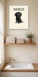 Lifestyle display mockup — frame not included. Horrified Labrador Retriever art print.