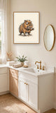 The same wordless print shown hanging on a wall — frame for display only, not included