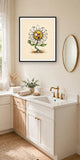 The same wordless print shown hanging on a wall — frame for display only, not included