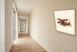 The same wordless print shown hanging on a wall — frame for display only, not included