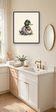 The same wordless print shown hanging on a wall — frame for display only, not included