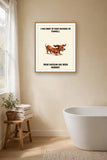 Lifestyle display mockup — frame not included. Furious Dachshund art print.