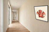 The same wordless print shown hanging on a wall — frame for display only, not included