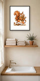 The same wordless print shown hanging on a wall — frame for display only, not included