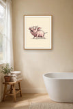 The same wordless print shown hanging on a wall — frame for display only, not included